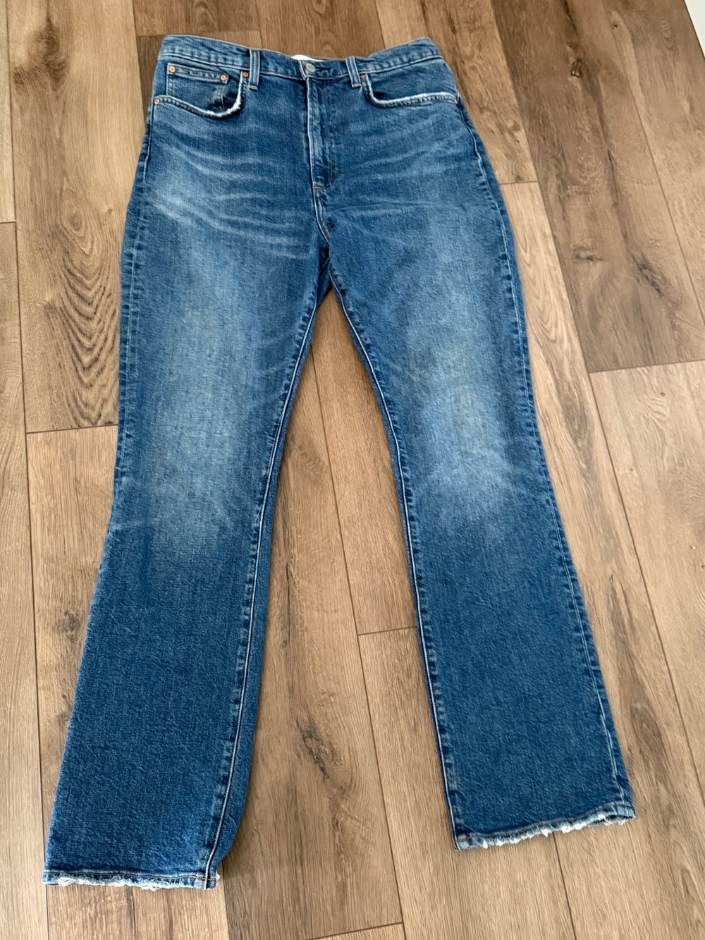 Denim Forum The Vintage Jane High Rise Women's Straight-Leg Jeans - Blue Wash